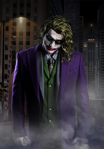 Vista 3 de THE JOKER Suit Overcoat Polyblend Button Closure Overcoat, Purple Joker Costume Overcoat for Men