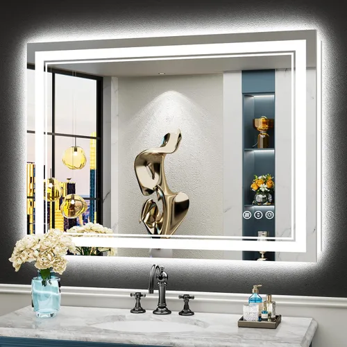 Vista 30 de 24x32 LED Bathroom Mirror, Backlit & Front Lit Lighted Mirror Retroiluminado+luz frontal