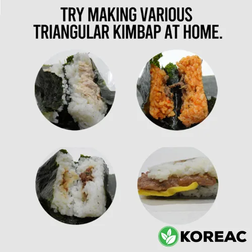 Vista 4 de KOREAC Myungga [100 hojas] Envolturas de algas marinas para bolas de arroz triangulares Onigiri_Hecho en Corea