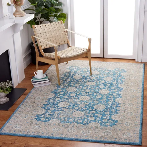 Vista 23 de Safavieh Sofia Collection SOF330B, tapete clásico color gris claro y beige, Polipropileno