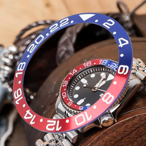 Vista 6 de zjchao Inserto de bisel de reloj, anillo exterior de 1.5 pulgadas de diámetro de aluminio para reloj de pulsera, bisel de inserción de anillo