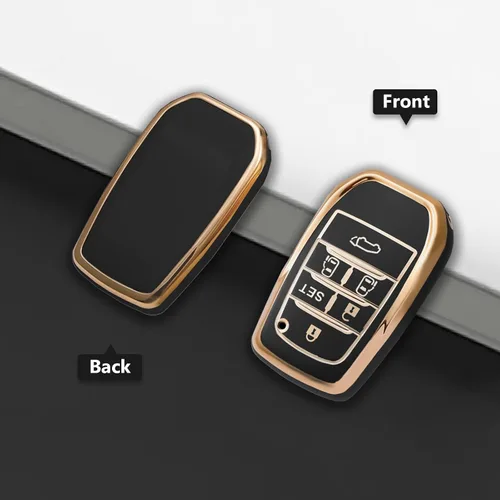 Vista 4 de Suave TPU coche Smart Cover Key Case se adapta a Toyota (negro)