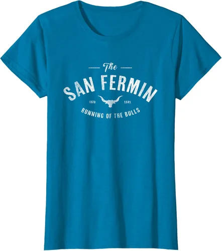 Vista 46 de The Running of the Bulls" - Pamplona Gift - Camiseta San Fermin, Rojo, S Asfalto