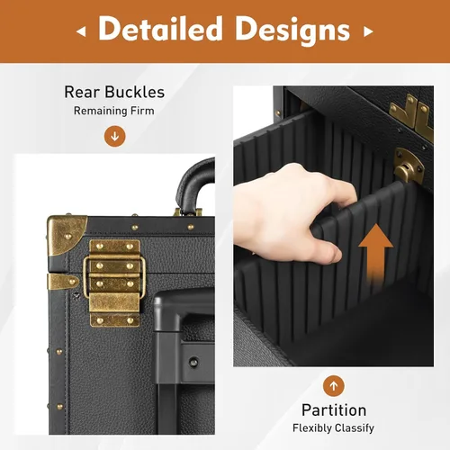 Vista 7 de Estuche de maquillaje rodante, carrito de salón de belleza con ruedas de doble bloqueo, carrito de almacenamiento con bolsa de tijera, organizador