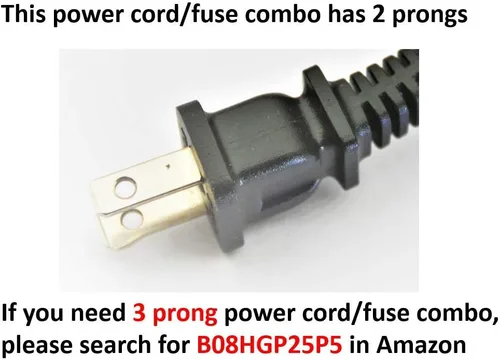 Vista 6 de [Listado UL] GJS Gourmet - Cable de alimentación de repuesto de 2 clavijas y fusible combinado compatible con Instant Pot LUX60.