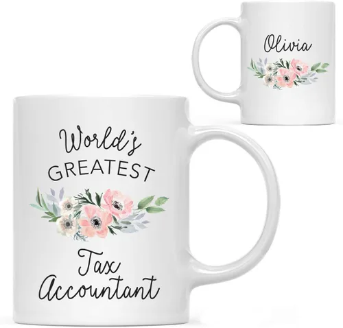 Vista 44 de Andaz Press Taza de café personalizada de 11 onzas, taza ejecutiva de relaciones públicas más grande del mundo, flor de anémona rosa, 1 paquete