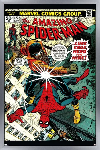 Vista 11 de Trends International Marvel Comics Amazing Spider-Man #123 - Póster de pared, 22.4 pulgadas de largo x 14.7 pulgadas, versión enmarcada en madera