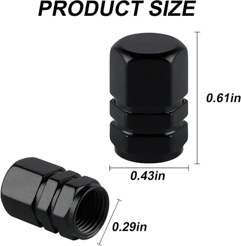 Vista 2 de alpmosn Tapones de Vástago de Válvula de Neumático de Aluminio, Cubiertas de Válvula de Rueda, Tapa de Neumático a Prueba de Polvo, Accesorios