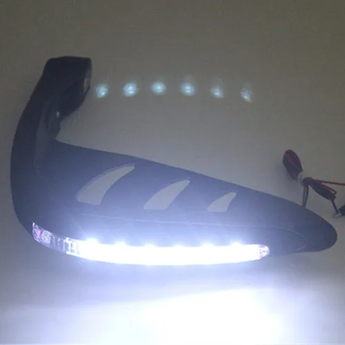 Vista 3 de Protector de manillar, 1 par de protectores universales de motocicleta para motocross, un juego de combinación de protector de manillar con luz LED
