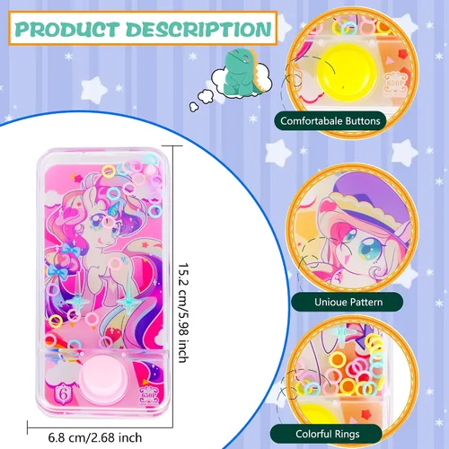 Vista 2 de 8 piezas de mano juegos de agua de mano anillo de lanzamiento de agua juego de anillo de agua de mano juguete para niños regalos de fiesta novedad