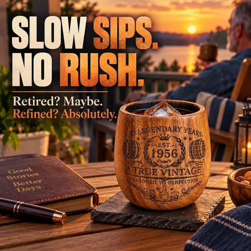 Vista 6 de Regalos de 70 cumpleaños para hombres, juego de vasos de whisky