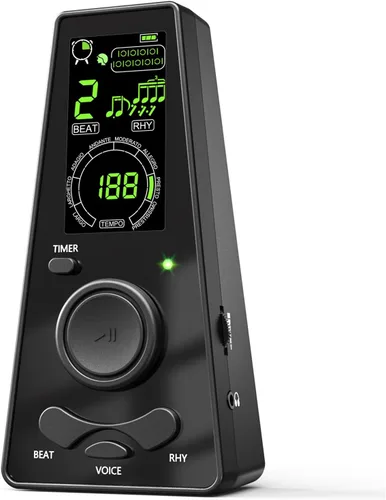 Vista 6 de Generador de tono digital de metrónomo, herramienta musical 3 en 1 con micrófono de clip de contacto para guitarra, bajo, violín, ukelele cromático