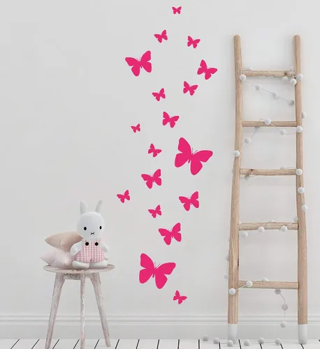 Vista 10 de Calcomanías de pared de mariposa negra, decoración de dormitorio de niñas, decoración de dormitorio para niños, guardería de bebé, adolescentes Negro