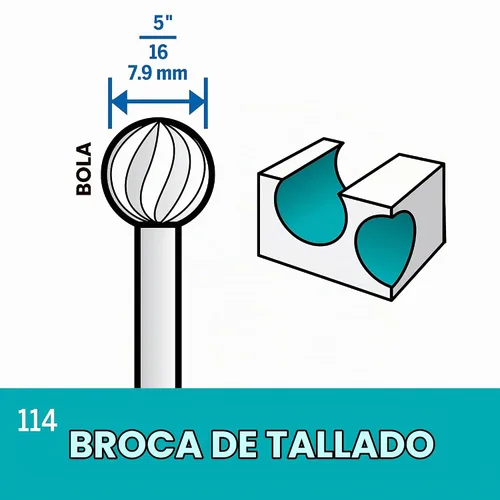 Vista 3 de Dremel 114 Broca de tallado para herramientas rotativas, perfecta para madera, plástico y metales blandos