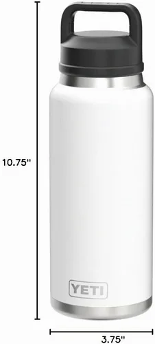 Vista 9 de YETI Rambler - Botella de 36 onzas, aislada al vacío, a prueba de fugas, de acero inoxidable con tapón para sorbos Aislamiento al vacío Blanco