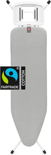 Vista 8 de Brabantia Tabla de planchar cómoda con soporte para plancha de vapor sólido Mediano (talla B) Funda negra de mezclilla de comercio justo Denim
