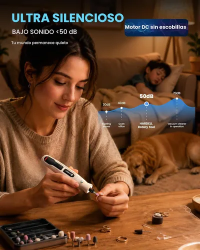 Vista 5 de HARDELL Kit de herramientas rotativas inalámbricas, kit de 5 velocidades