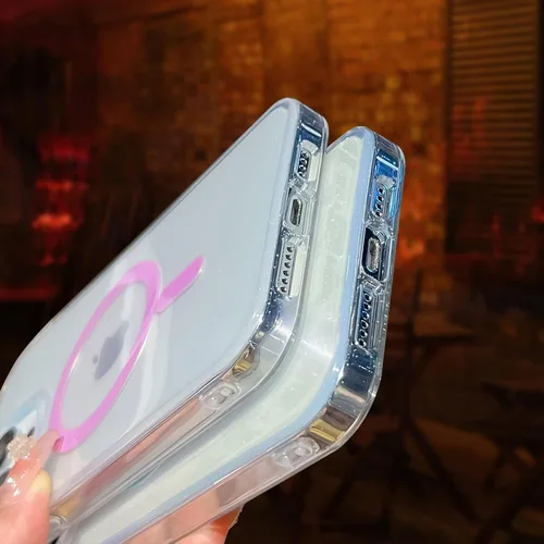 Vista 7 de Funda brillante para iPhone 14 para iPhone 13, funda magnética transparente de lujo brillante para iPhone 14/iPhone 13 para niñas y mujeres, funda