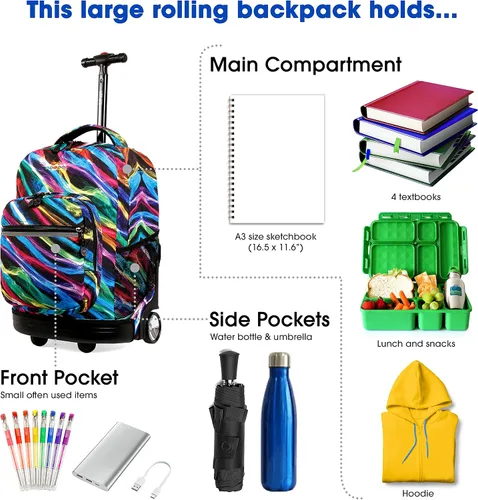 Vista 3 de J World New York Sunrise - Mochila con ruedas, Quantum), RBS-18 QUANTUM