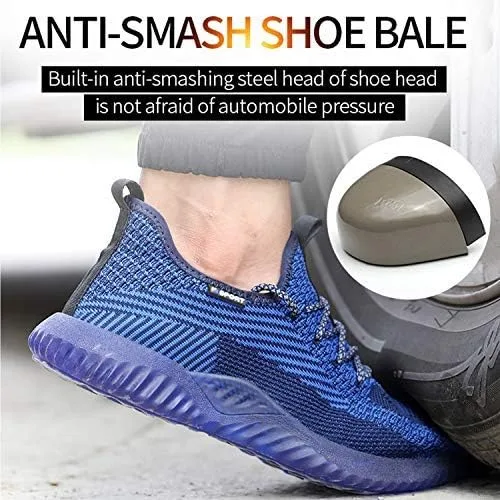 Vista 3 de SUADEX - Zapatos de trabajo indestructibles con punta de acero para hombres y mujeres, ligeros, a prueba de punciones, ventilados
