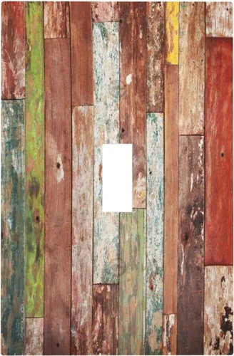 Vista 208 de Cubierta de interruptor de luz de una pandilla de hojas de palma tropicales de estilo bohemio abstracto, árbol de coco, verano, sin dispositivo