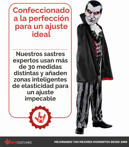 Vista 4 de Morph Evil Count - Disfraz de vampiro para niños, disfraz de vampiro para niños, disfraz de Halloween aterrador para niños Drácula