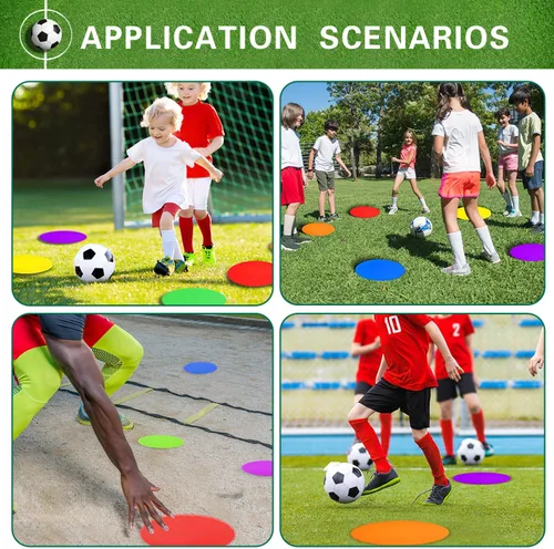 Vista 5 de Marcadores de punto de polietileno de 9 pulgadas, de goma antideslizante, marcadores de entrenamiento de agilidad, puntos de piso, conos de campo