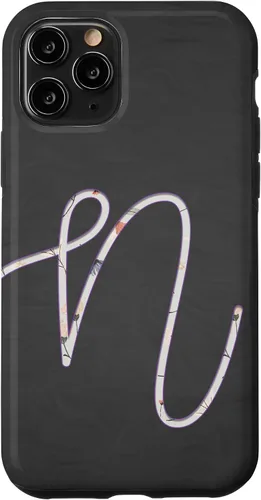 Vista 27 de Carcasa para iPhone 16 con monograma de letra N de plata clara