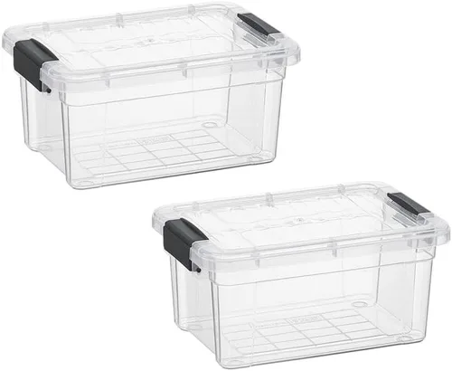 Vista 89 de Superio - Contenedores de almacenamiento de plástico transparente de 1.27 cuartos de galón con tapas, contenedores organizadores apilables, cajas