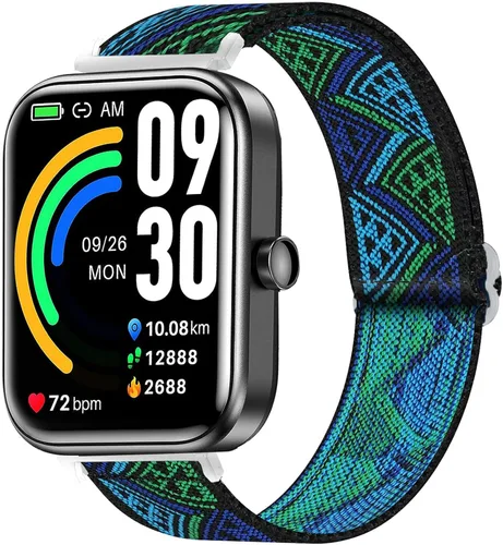 Vista 10 de Lamshaw Compatible con TOZO S7 Smart Watch, correa de repuesto ajustable de nailon elástico elástico compatible con TOZO S7, S6, S5, S3 Smart Watch