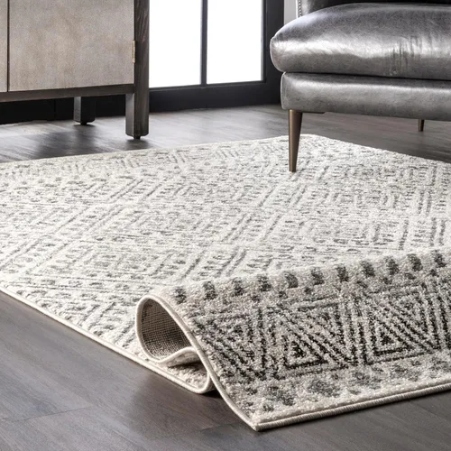 Vista 6 de Nuloom Camila - Alfombra de pasillo duradera para dormitorio, sala de estar, comedor, estudio, vestíbulo, entrada, 2 x 6 pies, color blanco