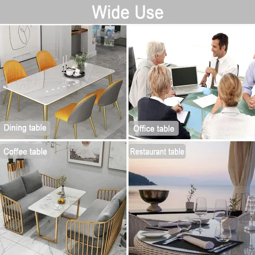 Vista 4 de Protector de mesa de vidrio autoadhesivo suave de tamaño extremadamente grande, transparente, antideslizante y anti rayones para mesa de vidrio