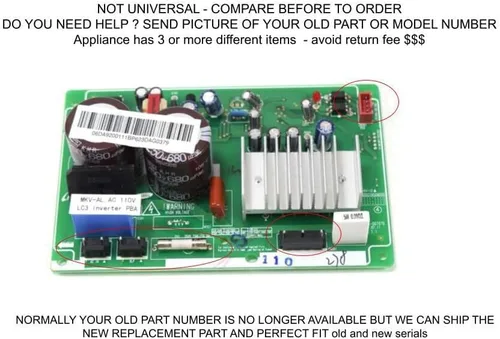 Vista 2 de E-DrUS DA41-00707B Refrigerador Compresor de refrigerador Placa inversora DA41-00707B, 06DA9200111BP623C5M19 compatible con Heavy DUTY