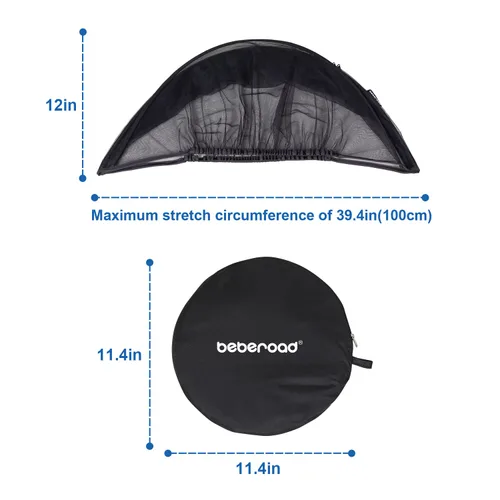 Vista 6 de Beberoad Love - Funda para mosquitera para asiento de automóvil, color negro Material transpirable, cremallera de 2 vías, fácil instalación, fácil