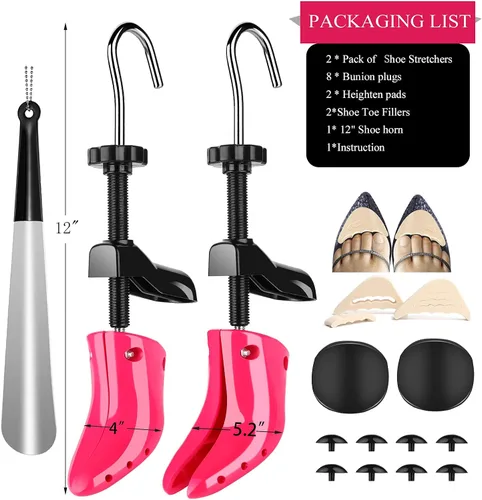 Vista 7 de JJDPARTS Estirador de zapatos, par de expansores de zapatos de 4 vías para mujeres y hombres