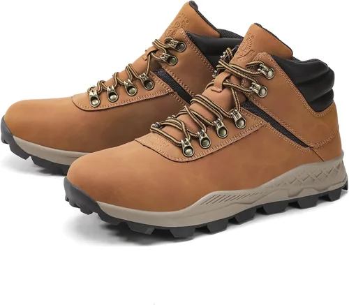 Vista 2 de BONMOOD Men's Hiking Boots Outdoor Walking Shoes Mid Lightweight Non-Slip Work Trekking Boots