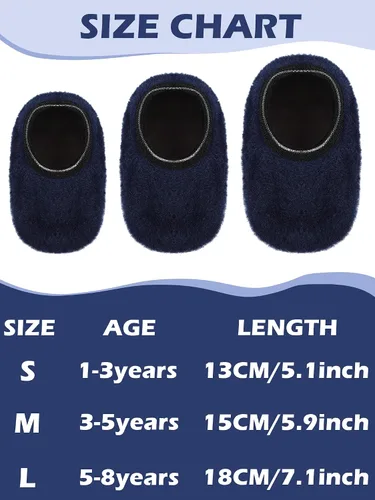 Vista 3 de SATINIOR 4 pares de calcetines antideslizantes para niños pequeños calcetines de terciopelo coral calcetines cálidos para bebés y niños pequeños