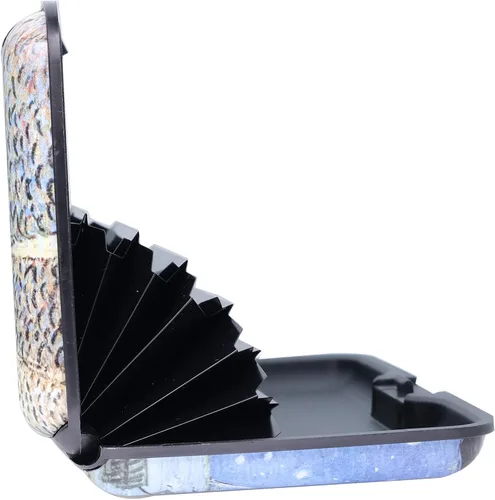 Vista 6 de Mini cartera de aluminio RFID para tarjetas de crédito, funda rígida de metal delgado para tarjetas de visita para mujeres y hombres, CCW037, Moderno