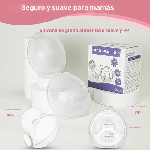 Vista 9 de Recolector de leche materna, recolectores de leche para lactancia, conchas de leche materna reutilizables, protector que protege los pezones