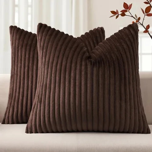 Vista 42 de Simmore Juego de 2 fundas de almohada decorativas de verano de 16 x 16 pulgadas, fundas de almohada suaves de franela de felpa natural de doble cara