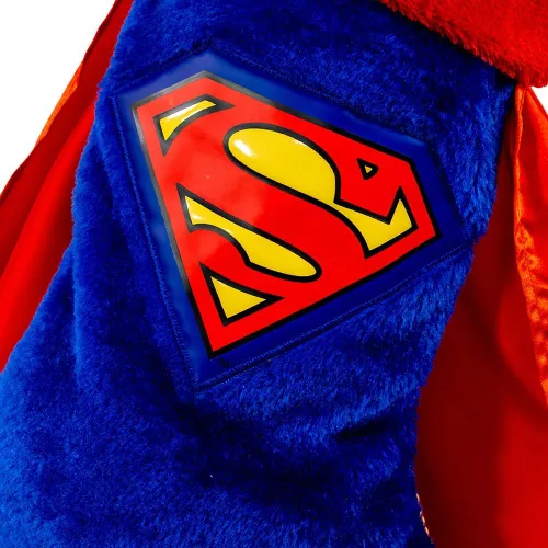 Vista 2 de Superman - Calcetín de Navidad con capa, calcetín navideño personalizado o no personalizado de DC Comics Decoración de Navidad de superhéroes