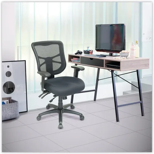 Vista 8 de Alera Elusion Series Silla multifunción de malla con respaldo medio, color negro