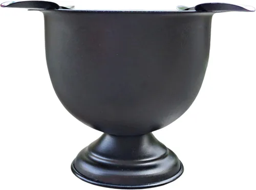 Vista 8 de Cenicero de cigarro hecho en hierro metal caja de cuenco profundo alto cenicero resistente al viento prensado con 4 estribos (negro)