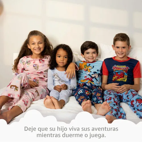 Vista 2 de STAR WARS Unisex Kids' 2-piece Snug-fit Cotton Short-Sleeve Matching Pajama Set, Soft & Cute for Kids Mighty Grogu