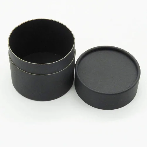 Vista 2 de WENPACK Paquete de 12 tubos de cartón con tapa, recipiente redondo de cartón (2.44 pulgadas de profundidad x 2.36 pulgadas de alto, Kraft)