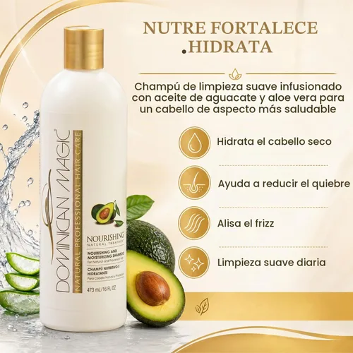 Vista 2 de Dominican Magic Champú con nutrientes, 15.87 onzas