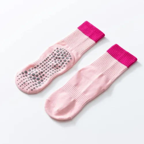 Vista 2 de Calcetines de yoga y pilates con empuñaduras para mujer, antideslizantes, coloridos, teñido anudado, acolchados, calcetines para bailar en barra