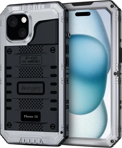 Vista 8 de Beasyjoy Funda de Metal para iPhone SE 2022/2020/8/7, Funda Impermeable Resistente con Protector de Pantalla, Protección de Cuerpo Completo Grado