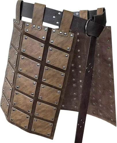 Vista 10 de BLESSUME Delantal de cinturón de gladiador romano medieval LARP de piel sintética para disfraz de armadura