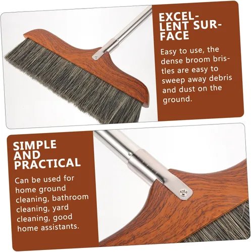 Vista 9 de Escoba reutilizable de limpieza de suelos para uso en interiores, escoba de limpieza del hogar resistente con recogedor para barrer suelos, cocina